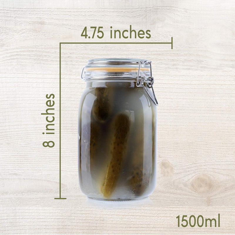 Galashield Glass Jars with Lids 50 oz Food Storage Jars with Airtight Lids Leak Proof Glass Canisters Kitchen Jars [Set of 2] - Image 3